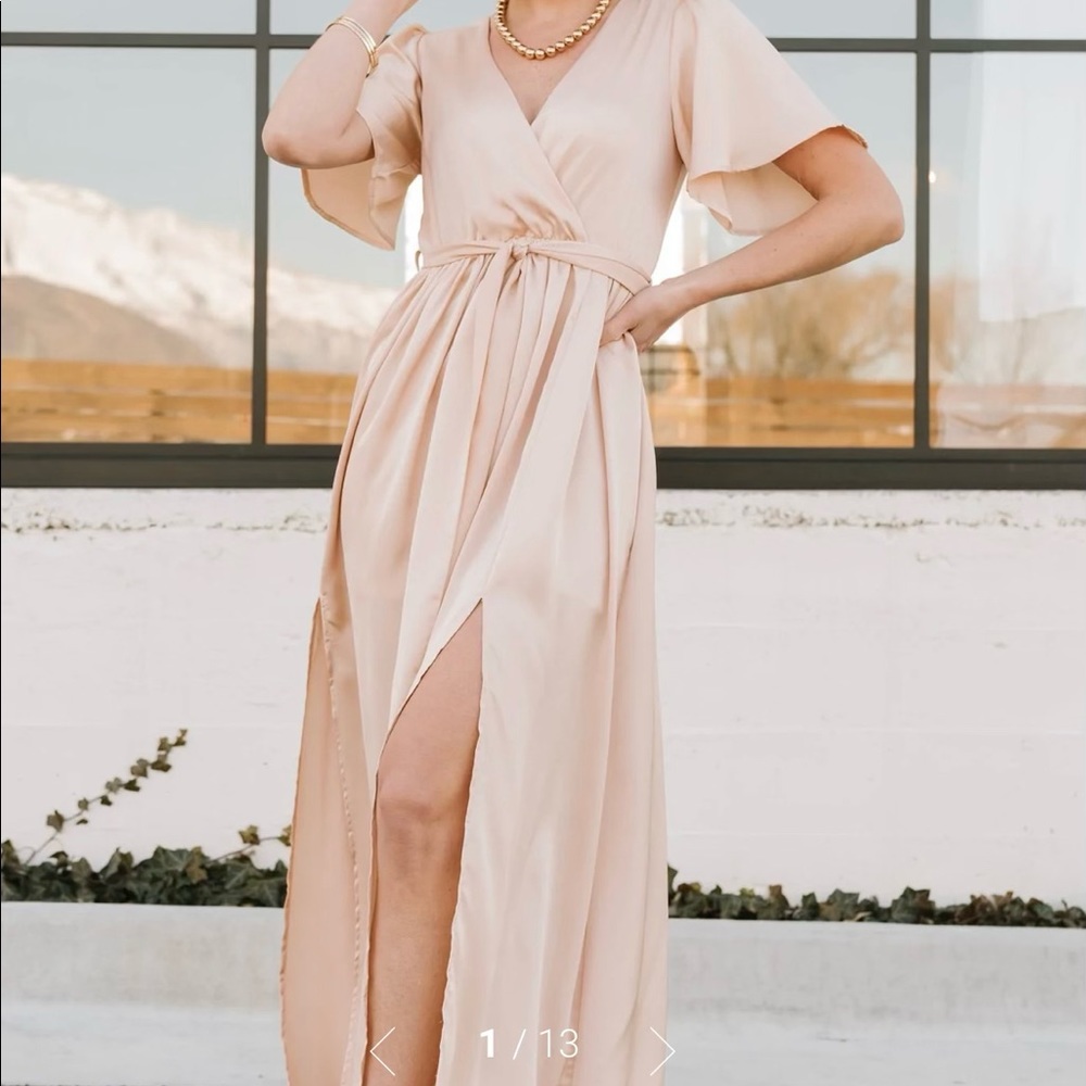 NWT Baltic Born Sicily Satin maxi dress in natural